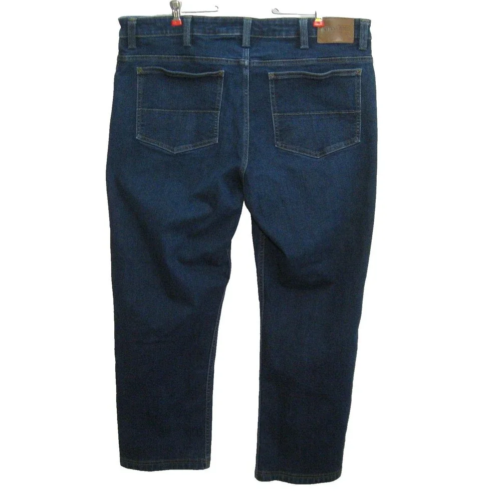 Kirkland Jeans Mens 38x30 Blue Denim Pants 5 Pockets Zipper Fly Straight Fit